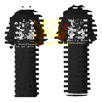 ピース・ラブ・ボウリング Tシャツ - Kawaiitshirt