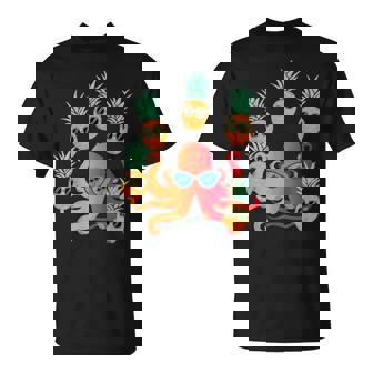 ファニー クール オレンジ タコ ジャグリング パイナップル Tシャツ - Kawaiitshirt