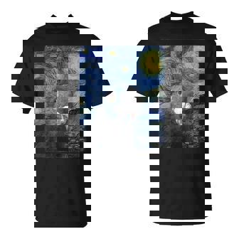 ファン・ゴッホの星月夜鳩のミームペインティング Tシャツ - Kawaiitshirt