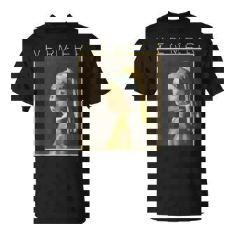 フェルメール 真珠の耳飾りの少女 面白いtシャツ 絵画 アート メンズ 面白い 服 美術 グッズ 油彩画 Tシャツ - Kawaiitshirt