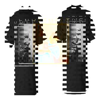 フェルメール 面白いtシャツ アート 牛乳を注ぐ女 絵画 メンズ レディース 面白い 服 美術 油彩画 Tシャツ - Kawaiitshirt