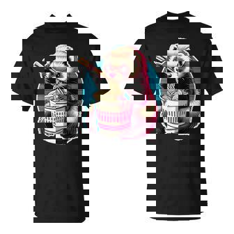 フェレットの飼い主かわいいカワイイアニメフェレットがラーメン丼 T シャツを食べる Tシャツ - Kawaiitshirt