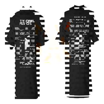 フクロウの種類 教育コレクション かわいいフクロウ愛好家 面白い Tシャツ - Kawaiitshirt