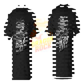 フトアゴヒゲトカゲの岩、フトアゴヒゲトカゲ、ロッカー、ギターマイク Tシャツ - Kawaiitshirt