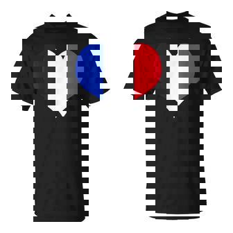 フランス国旗ラブハートフランス国旗 Tシャツ - Kawaiitshirt