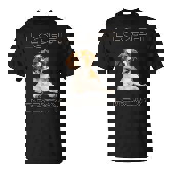 フルカラー インテリデコピン 眼鏡犬 Lo-Fi ヒップホップ 音楽愛好家 犬好き Tシャツ - Kawaiitshirt