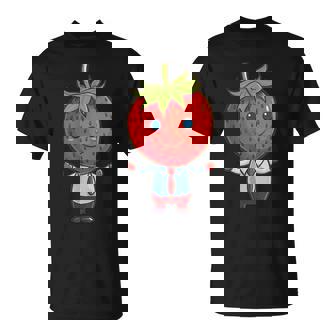 フルーツやネクタイ好きのための従業員ストロベリーアウトフィット Tシャツ - Kawaiitshirt