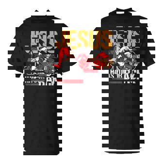 ブラジリアン柔術 ジーザス・ハズ・ユア・バック 面白いクリスチャンbjj Tシャツ - Kawaiitshirt