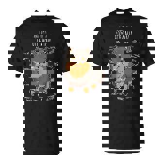 ブラック&タン ポメラニアン 犬の解剖学 面白い かわいい ペット ポンポン ママ Tシャツ - Kawaiitshirt