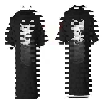 ブルテリア 胸ポケットにブラックアイパッチ付き Tシャツ - Kawaiitshirt