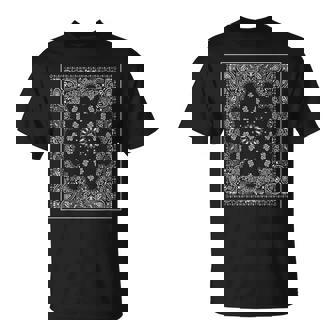 ブルーバンダナプリント ロイヤルネイビーブルー ペイズリー服 Tシャツ - Kawaiitshirt