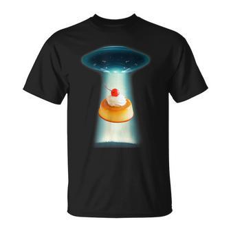 プリン Ufo 面白いtシャツ 食べ物 ダイエット 減量 メンズ おもしろ 面白い 服 オリジナル グッズ ネタ Tシャツ - Kawaiitshirt