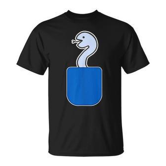 ヘビ 蛇（巳年）《いん ざ ポケット》ワンポイント 胸【どうぶつ フレンズ】動物 ポップ かわいい イラスト Tシャツ - Kawaiitshirt