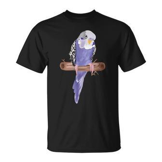 ホワイトパープルセキセイインコエキゾチックペットアニマルモチーフ鳥 Tシャツ - Kawaiitshirt