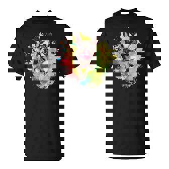 ボストンテリア 恋人 カラフル スプラッシュアート ボストンテリア Tシャツ - Kawaiitshirt