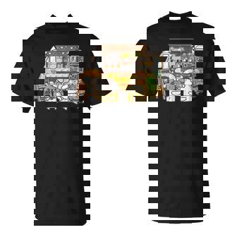 ボンレス犬とボンレス猫 キッチンカー ダークカラー Tシャツ - Kawaiitshirt