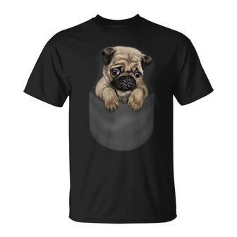 ポケット パグ 犬 Tシャツ - Kawaiitshirt