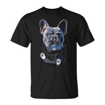 ポケットの中の面白いフレンチフレンチ犬好きフレンチブルドッグ Tシャツ - Kawaiitshirt