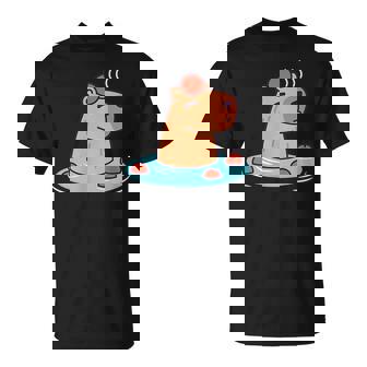 ポケットカピバラ 温泉に浸ける カピバラ Tシャツ - Kawaiitshirt