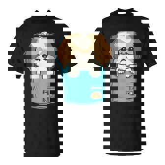 ポケット犬好きにはたまらないシーズー犬 Tシャツ - Kawaiitshirt