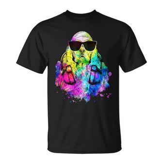 ポップアート アメリカンコッカー スパニエル 犬のポートレート ヘッドフォン付き Tシャツ - Kawaiitshirt