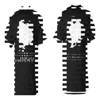 ポメラニアン 犬 ホワイト シルエット Tシャツ - Kawaiitshirt