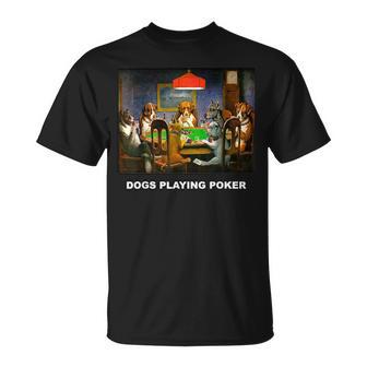 ポーカーをする犬 クラシックアートワーク アートワーク 犬 子犬 Tシャツ - Kawaiitshirt