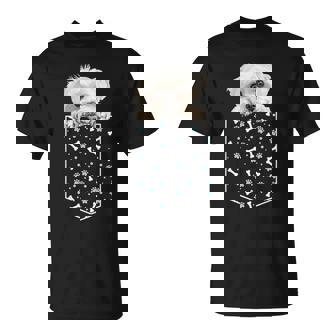 マルチーズ犬ポケット子犬の顔ペット愛好家 Tシャツ - Kawaiitshirt