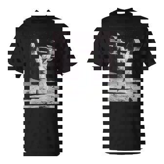 ムーンキャット 筋トレ 猫 フィットネス ジム ウェイトリフティング トレーニング 面白い猫 おもしろ Tシャツ - Kawaiitshirt