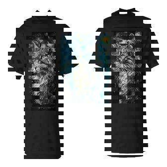 メインクーン 猫 ゴッホ 星月夜 猫好き 猫 お母さん お父さん Tシャツ - Kawaiitshirt