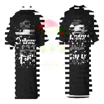 メリークリスマスライト 赤いサンタ帽子 クリスマス ファミリー 男性 女性 Tシャツ - Kawaiitshirt