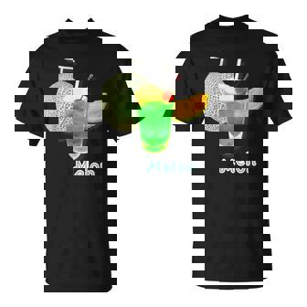 メロン 3 Melon メロンソーダ クリームソーダ カット 『デリシャス フルーツ』果物 リアル 面白い イラスト Tシャツ - Kawaiitshirt