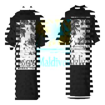 モルディブ島 ビーチ 熱帯風景 旅行 お土産 Tシャツ - Kawaiitshirt