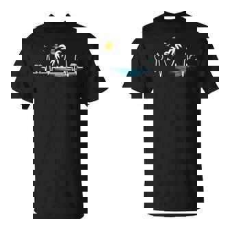ヤシの木 ビーチ ハートビート トロピカル サンセット 夏 バケー Tシャツ - Kawaiitshirt