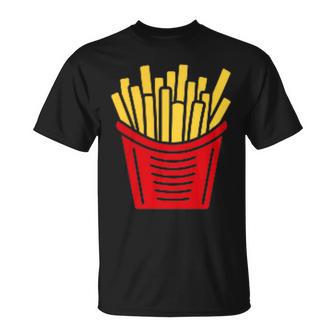 ユーモア 小さなミニマリスト シンプルなフライドポテト フライドポテト Tシャツ - Kawaiitshirt