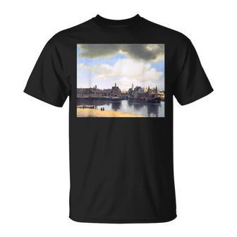 ヨハネス・フェルメールによるデルフトの眺めゲジヒト・オプ・デルフト 1661 Tシャツ - Kawaiitshirt