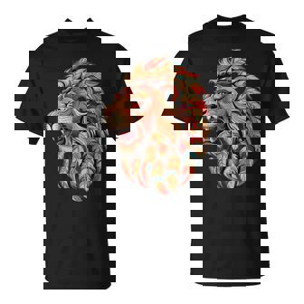 ライオン インディアン 部族 アート ネイティブアメリカン Tシャツ - Kawaiitshirt