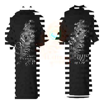 ラグジュアリーボタニカルフラワー ローズゴールド 孔雀 ゴールドの羽 Tシャツ - Kawaiitshirt