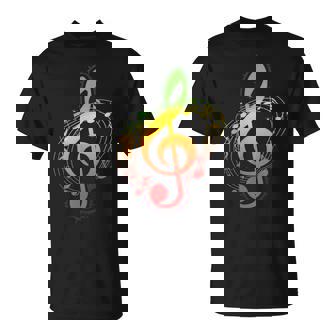 ラスタカラー音符、ジャマイカ風音楽、レゲエ Tシャツ - Kawaiitshirt