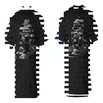 リアルなゴリラアートtシャツ、野生動物の霊長類の肖像画。 Tシャツ - Kawaiitshirt