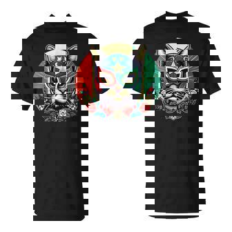 ルチャ リブレ クールキャットマスク ルチャドールマスク Tシャツ - Kawaiitshirt