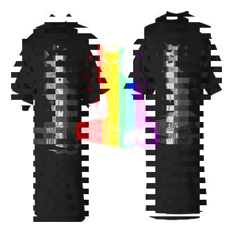 レインボー猫と本と星 Lgbt プライド Tシャツ - Kawaiitshirt