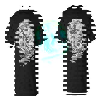 レトロ スケーター オバケ スカル スケートボード ハロウィン 不気味 スケルトン 骸骨 面白い ギフト ストリート Tシャツ - Kawaiitshirt