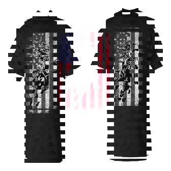 ロデオ 馬 アメリカ国旗 アメリカ カントリー カウボーイ ウェスタン Tシャツ - Kawaiitshirt