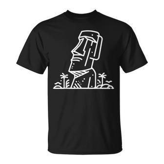 ワンラインアート モアイ像 Tシャツ - Kawaiitshirt