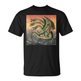 ヴィンテージ ドラゴンキング ギドラ アート 夕日 日本人 キッズ 男性 Tシャツ - Kawaiitshirt