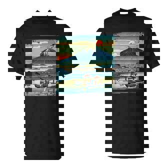 ヴィンテージ 日本の富士山 山に昇る太陽 Tシャツ - Kawaiitshirt