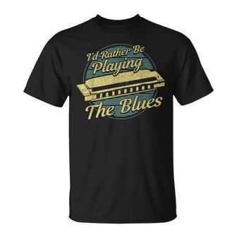 ヴィンテージスタイルの音楽家ハーモニカ ブルース Tシャツ - Kawaiitshirt