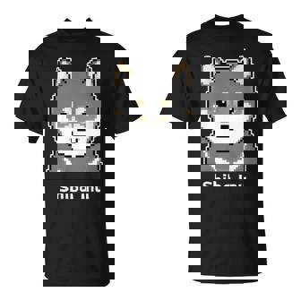 丸顔の黒柴さんのドット絵 長袖tシャツ Tシャツ - Kawaiitshirt