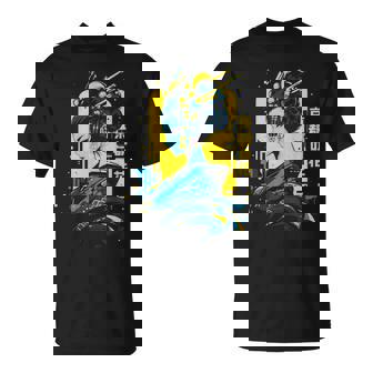 京の花、芸者イラスト サイバーパンク風 Tシャツ - Kawaiitshirt